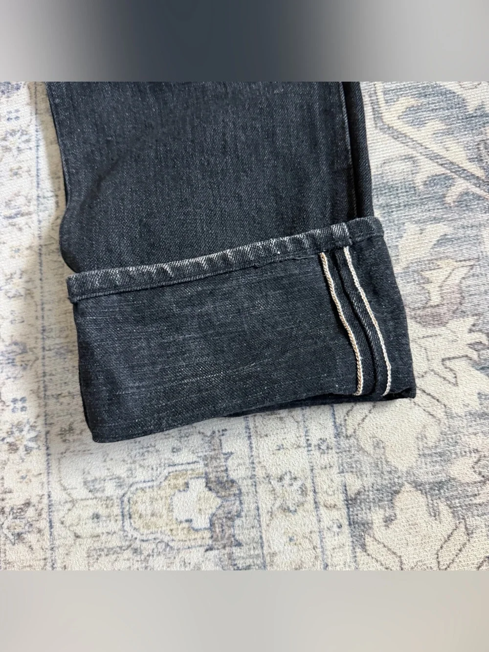 Freenote Cloth Mens Wilkes Western Cut Japanese Selvedge Denim Jeans Sz 35 Black